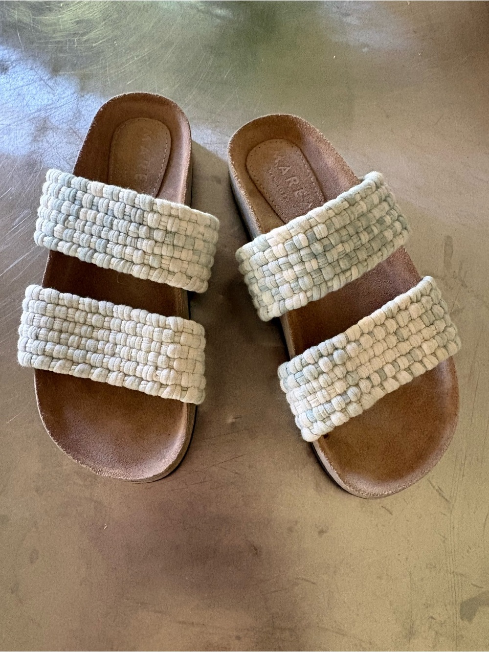 MAREA NEW YORK Woven Double-Strap Slide Sandals Size 7